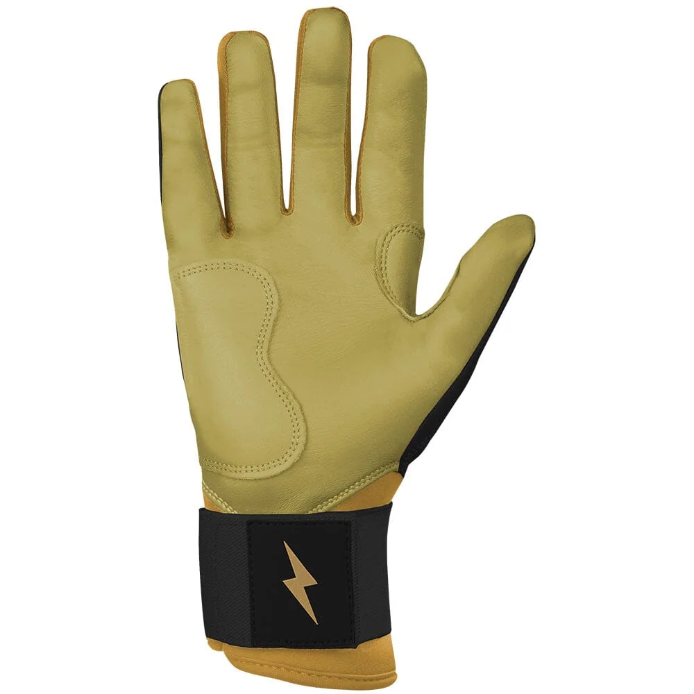 Gold Series Long Cuff Batting Gloves - Black/Gold 2 Gold Series Long Cuff Batting Gloves - Black/Gold