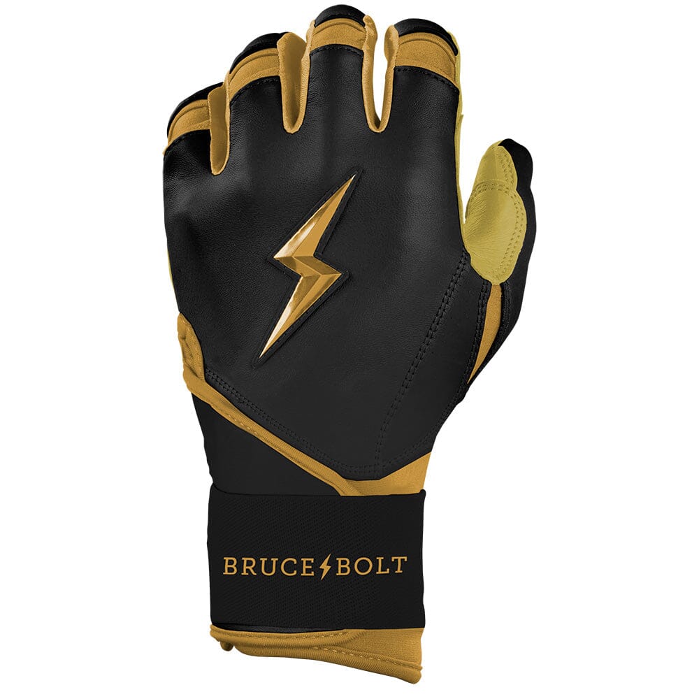 Gold Series Long Cuff Batting Gloves - Black/Gold 3 Gold Series Long Cuff Batting Gloves - Black/Gold