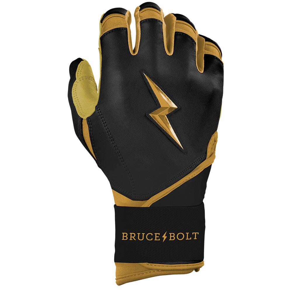 Gold Series Long Cuff Batting Gloves - Black/Gold 4 Gold Series Long Cuff Batting Gloves - Black/Gold