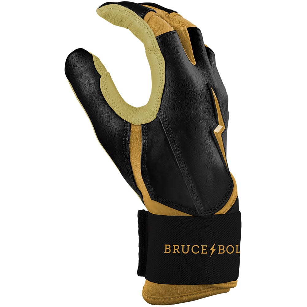 Gold Series Long Cuff Batting Gloves - Black/Gold 5 Gold Series Long Cuff Batting Gloves - Black/Gold