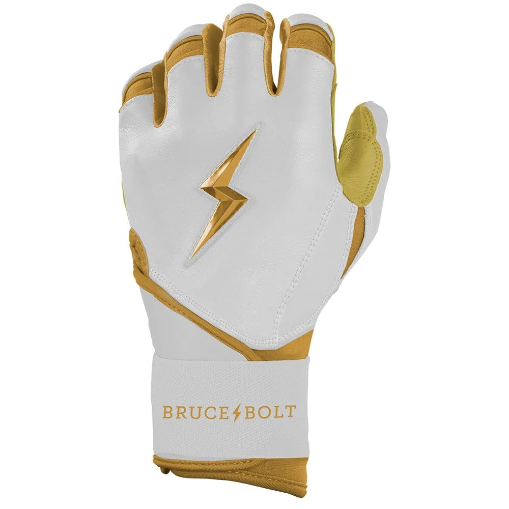 Gold Series Long Cuff Batting Gloves - White/Gold 3 Gold Series Long Cuff Batting Gloves - White/Gold