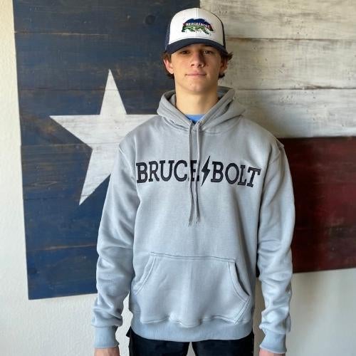 "BRUCE BOLT" Hoodie - Grey/Black 2 "BRUCE BOLT" Hoodie - Grey/Black