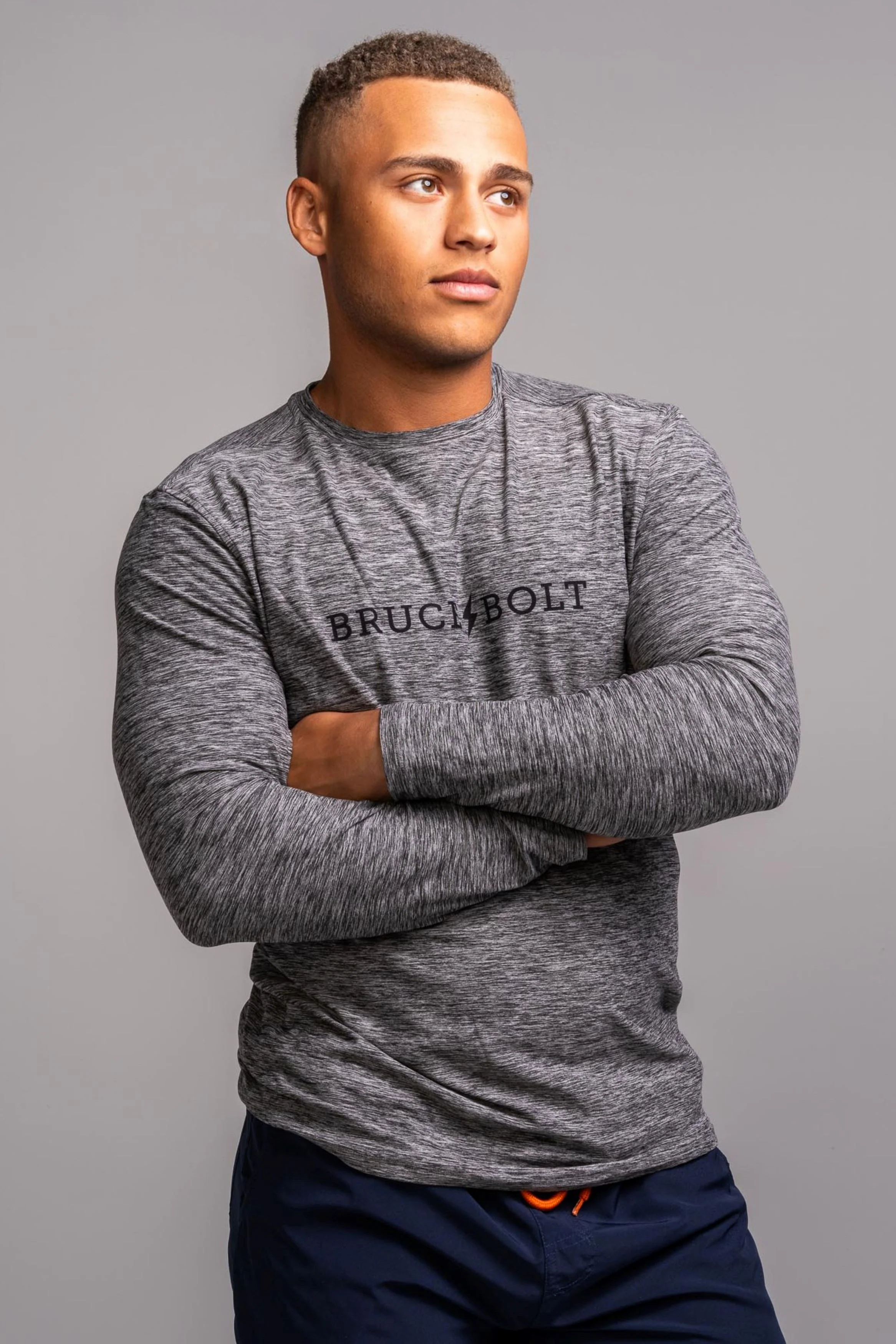 SuperSoft "BRUCE BOLT" Long Sleeve Shirt - Grey 1 SuperSoft "BRUCE BOLT" Long Sleeve Shirt - Grey