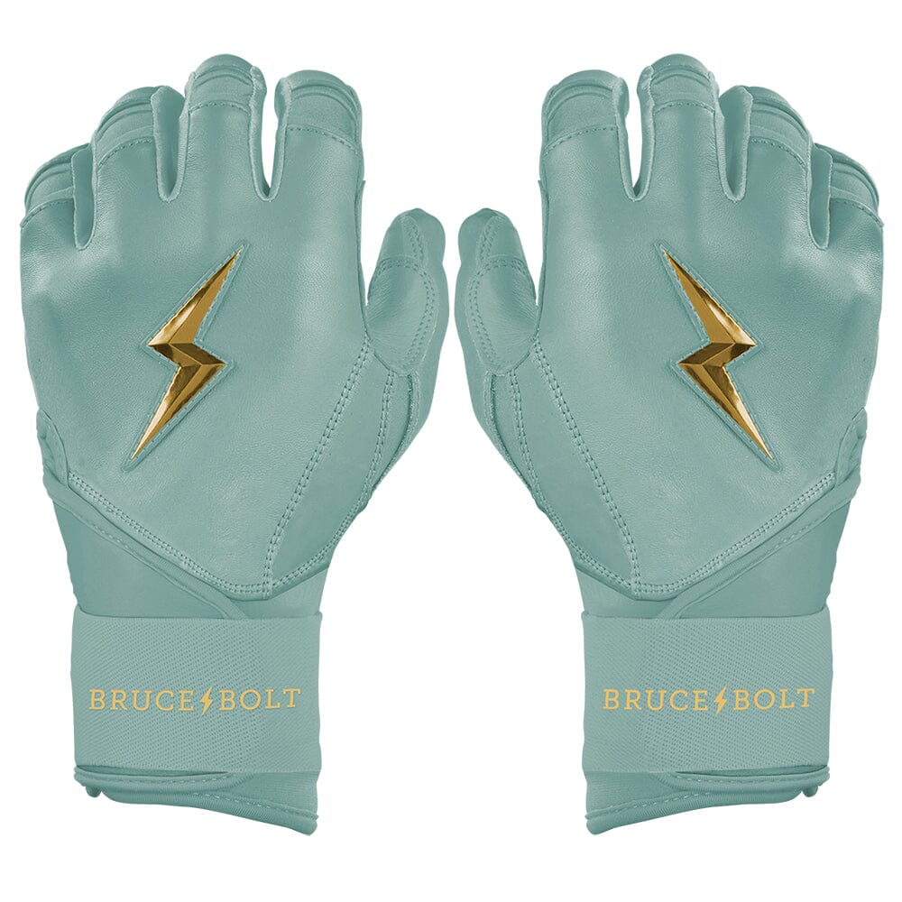 King of JUCO Creator Series Long Cuff Batting Gloves - Mint/Gold 1 King of JUCO Creator Series Long Cuff Batting Gloves - Mint/Gold