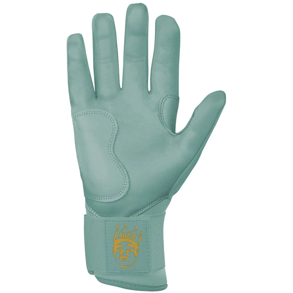 King of JUCO Creator Series Long Cuff Batting Gloves - Mint/Gold 2 King of JUCO Creator Series Long Cuff Batting Gloves - Mint/Gold